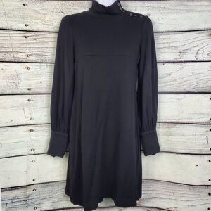Karen Kane Black Mock Neck Sweater Dress Size M Long Sleeve USA Made